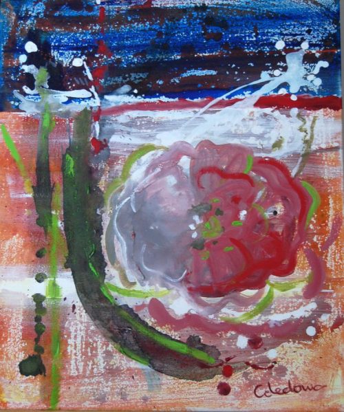 cuadro abstracto con flores 125